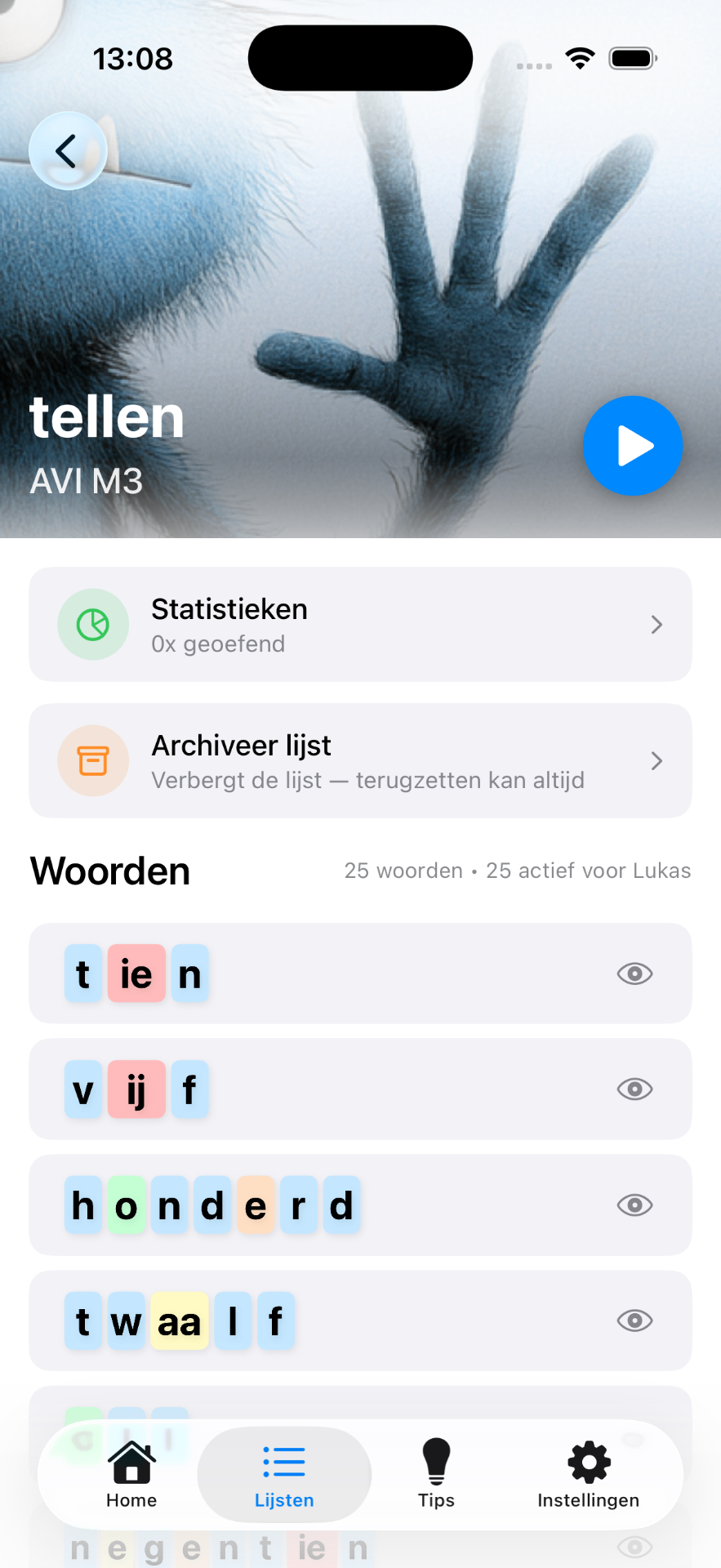 Lijst met klanken in kleur
